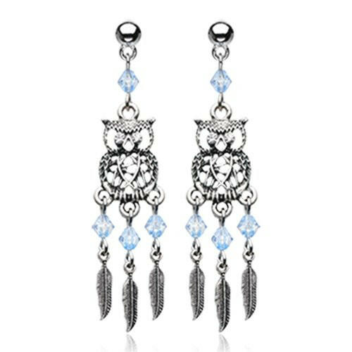 Guardian Owl Dreamcatcher Feather Earring Earring Impulse Piercings