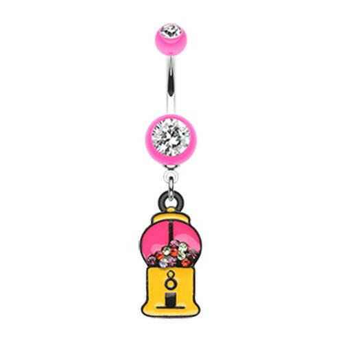 Gumball Candy Machine Belly Button Ring Navel Ring Impulse Piercings Pink