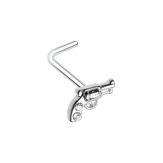 Gun Pistol L-Shape Nose Ring Nose Ring Impulse Piercings