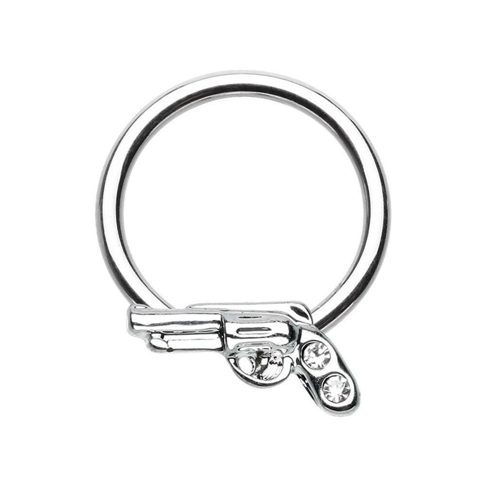 Gun Pistol Steel Captive Bead Ring Captive Bead Impulse Piercings 5/16" (8mm)