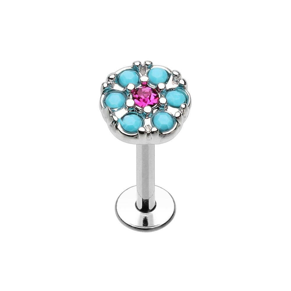 Gypsy Round Turquoise Top Steel Labret Labret Impulse Piercings