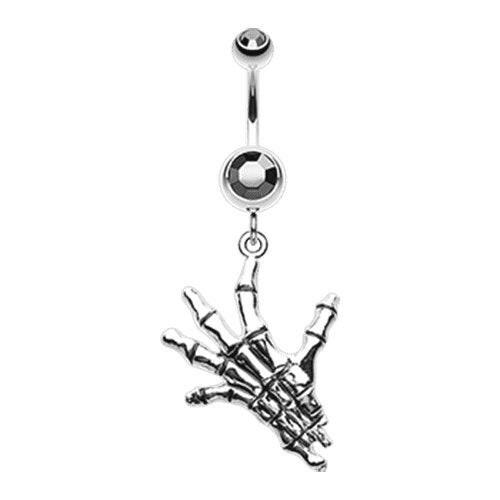 Hand of Death Belly Button Ring Navel Ring Impulse Piercings Hematite