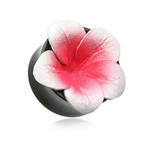 Hawaiian Plumeria Natural Ear Gauge Plug Plugs Impulse Piercings 1/2" (12.5mm)