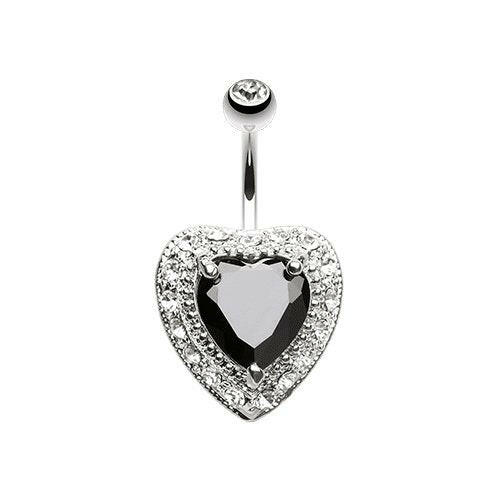 Heart Extravagant Cubic Zirconia Belly Button Ring Navel Ring Impulse Piercings Default Title