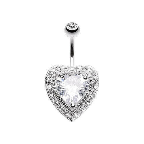 Heart Extravagant Cubic Zirconia Belly Button Ring Navel Ring Impulse Piercings