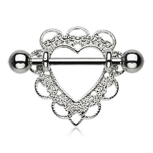 Heart Filigree Nipple Shield Ring Nipple Ring Impulse Piercings