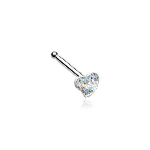 Heart Glitter Sparkle Nose Stud Ring Nose Ring Impulse Piercings