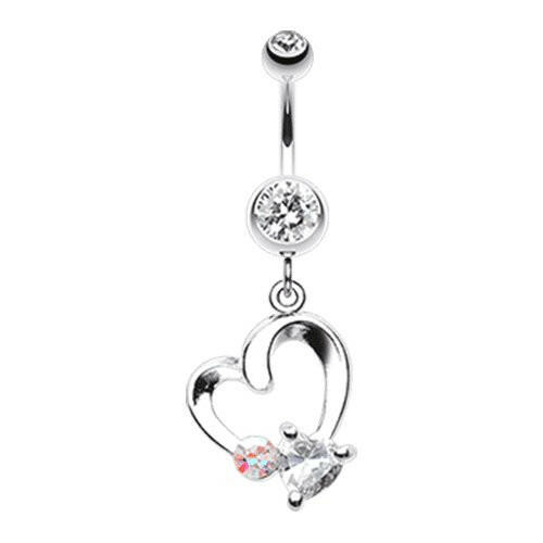 Heart Loop Romance Belly Button Ring Navel Ring Impulse Piercings Clear