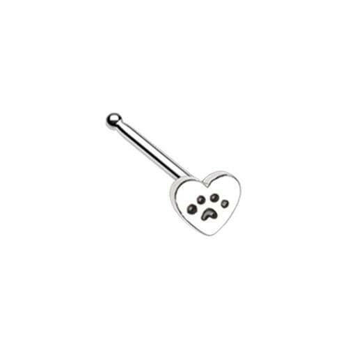 Heart Paw Animal Lover Nose Stud Ring Nose Ring Impulse Piercings