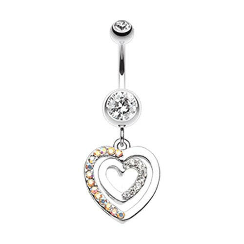 Heart Romance Belly Button Ring Navel Ring Impulse Piercings Clear