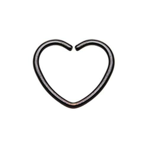 Heart Shaped Bendable Twist Hoop Ring Cartilage Earring Impulse Piercings Black