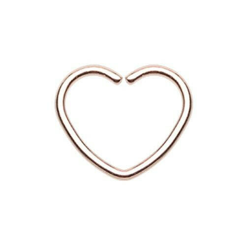 Heart Shaped Bendable Twist Hoop Ring Cartilage Earring Impulse Piercings Rose Gold