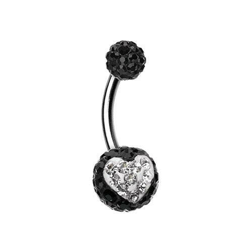 Heart's Delight Multi-Sprinkle Dot Belly Button Ring Navel Ring Impulse Piercings Black/Clear