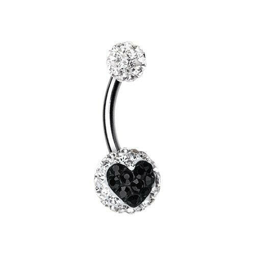 Heart's Delight Multi-Sprinkle Dot Belly Button Ring Navel Ring Impulse Piercings Clear/Black