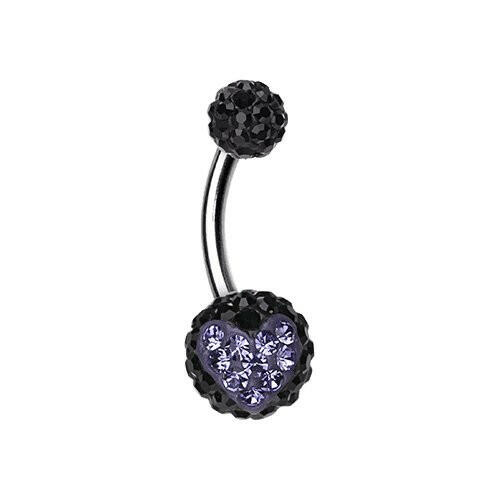 Heart's Delight Multi-Sprinkle Dot Belly Button Ring Navel Ring Impulse Piercings Black/Tanzanite