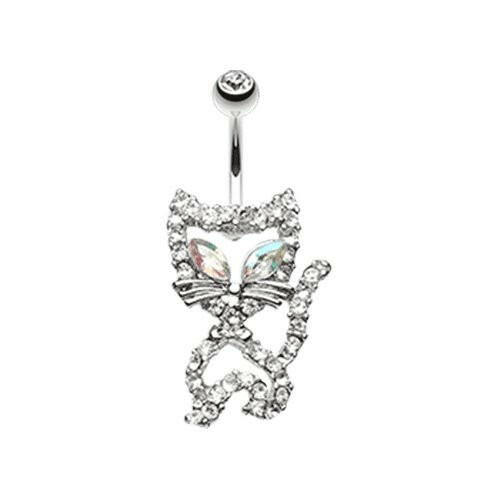 Here Kitty Kitty Belly Button Ring Navel Ring Impulse Piercings Clear