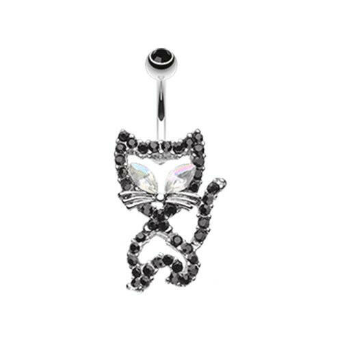 Here Kitty Kitty Belly Button Ring Navel Ring Impulse Piercings Black