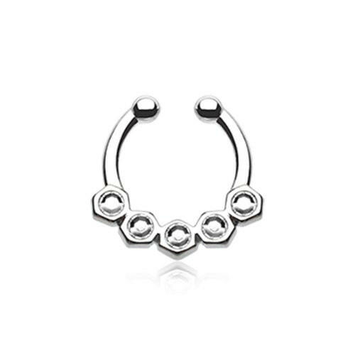 Hexa Gemina Sparkle Fake Septum Clip-On Ring Fake Septum Ring Impulse Piercings