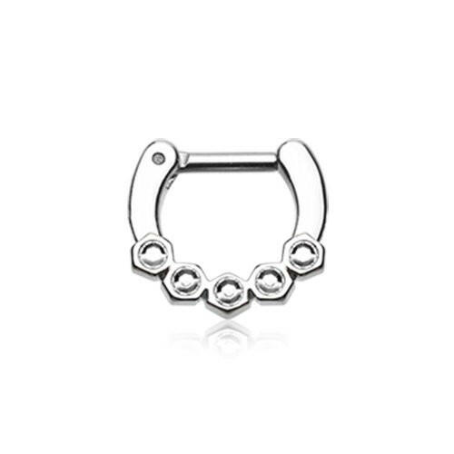 Hexa Gemina Sparkle Septum Clicker Septum Ring Impulse Piercings 16 GA (1.2mm) 1/4" (6mm)