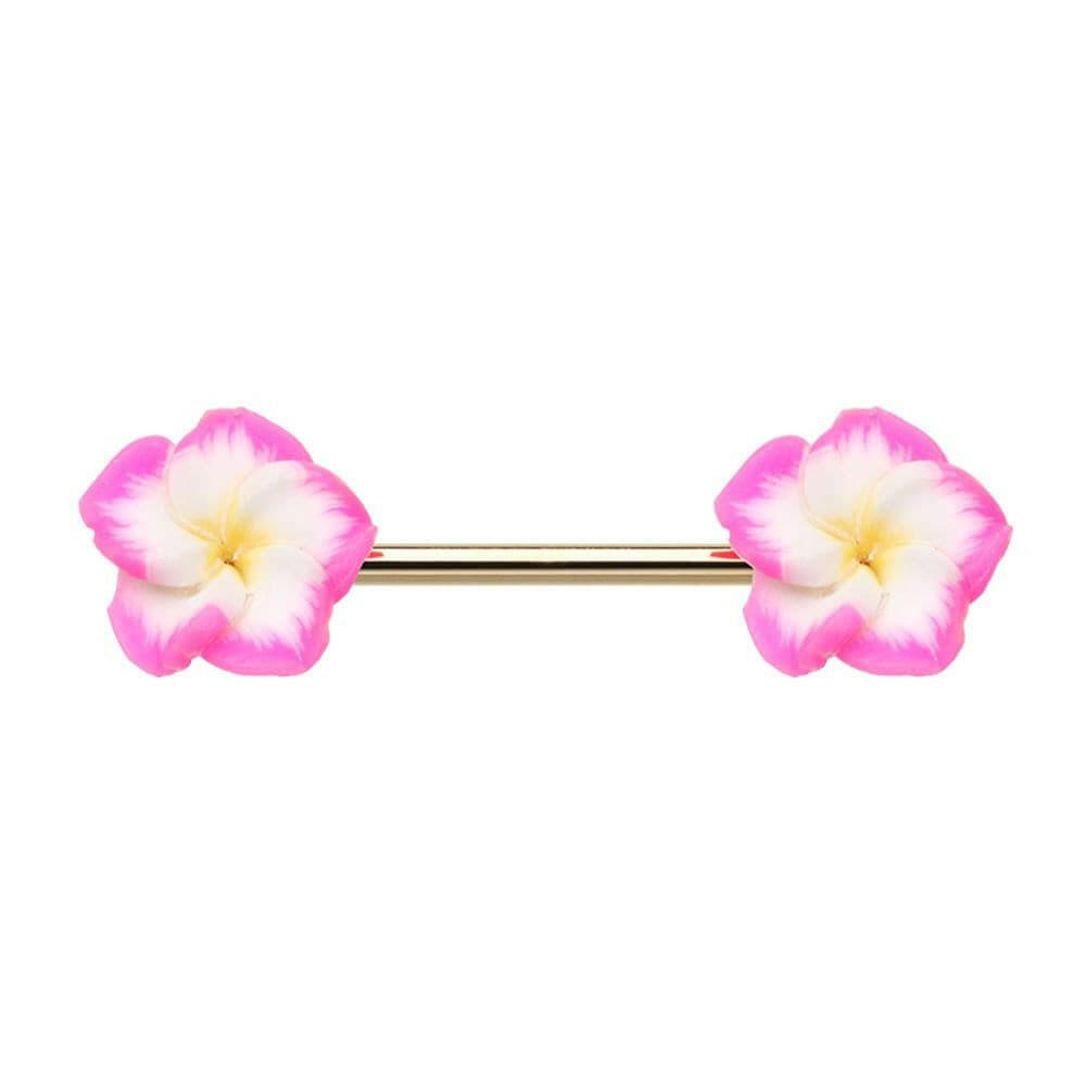 Hibiscus Spring Flower Nipple Barbell Ring Nipple Ring Impulse Piercings