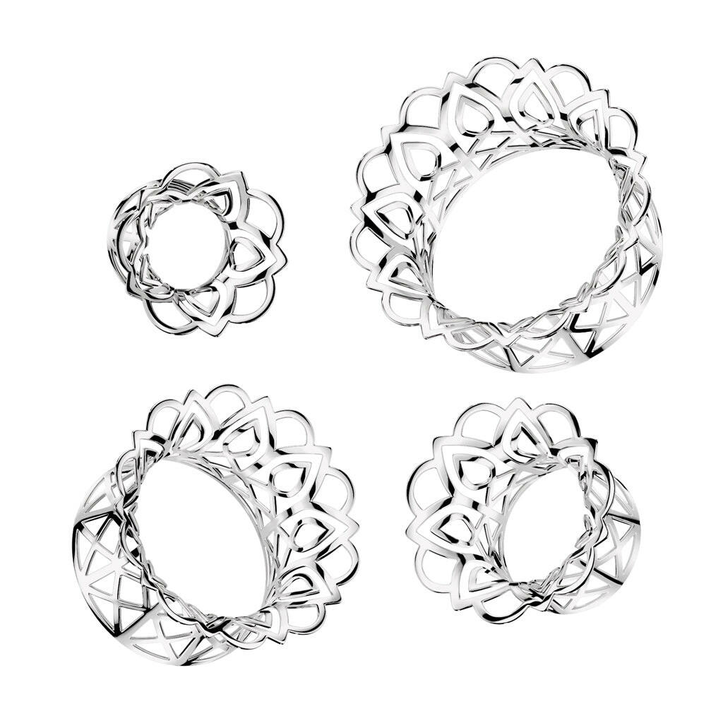 Hollow Filigree All Brass Double Flare Tunnel Plugs Impulse Piercings