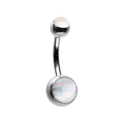 Hologram Sparkle Steel Belly Button Ring Navel Ring Impulse Piercings Clear