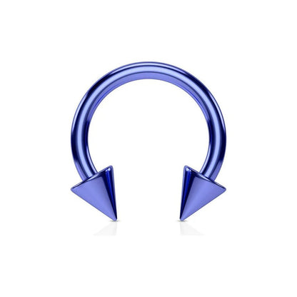 Horse Shoe Titanium IP Over 316L Surgical Steel w/Cone Horseshoe Skin Metals