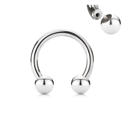 Horseshoe Circular Barbell 316L Surgical Steel Internally Threaded Horseshoe Skin Metals