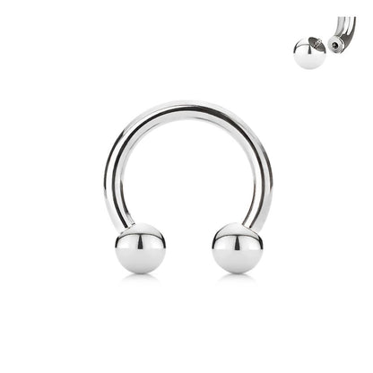 Horseshoe Circular Barbell 316L Surgical Steel Internally Threaded Horseshoe Skin Metals