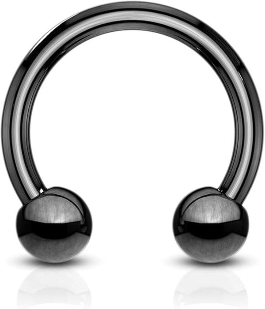 Horseshoe / Circular barbells Titanium IP over 316L Surgical Stainless Steel Horseshoe Skin Metals