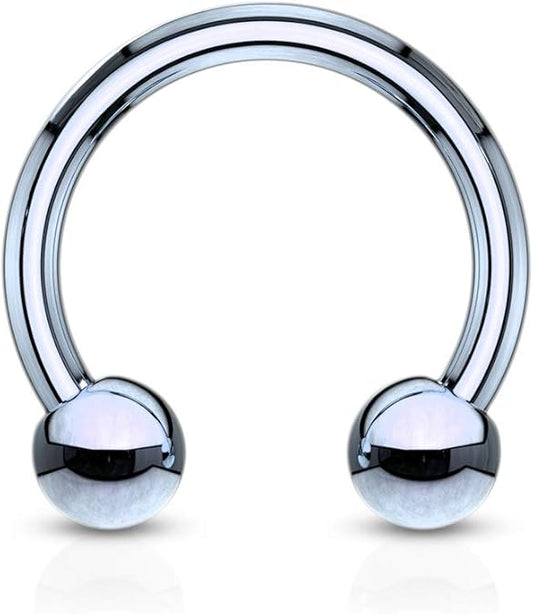 Horseshoe / Circular barbells Titanium IP over 316L Surgical Stainless Steel Horseshoe Skin Metals