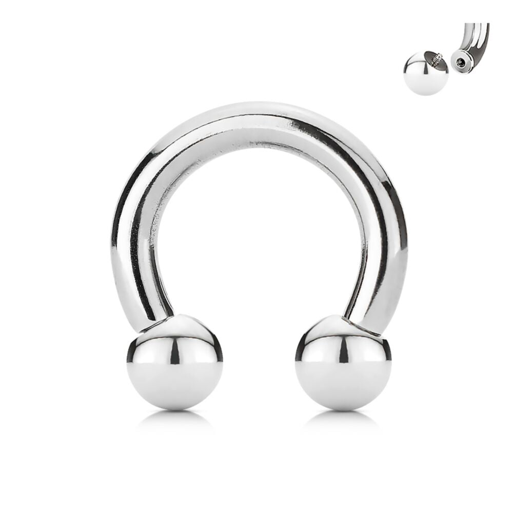 Horseshoe Circular Barbell 316L Surgical Steel Internally Threaded Horseshoe Skin Metals
