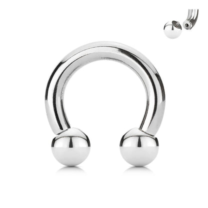Horseshoe Circular Barbell 316L Surgical Steel Internally Threaded Horseshoe Skin Metals