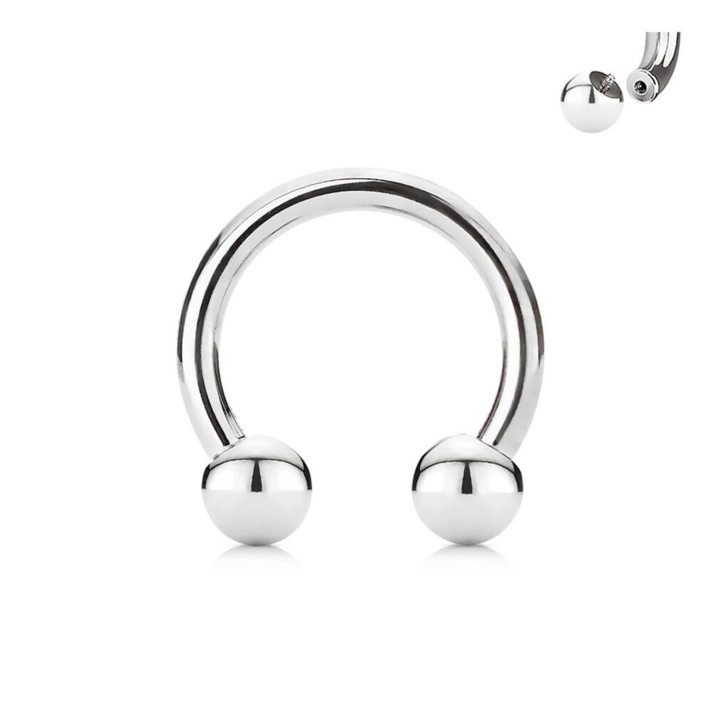 Horseshoe Circular Barbell 316L Surgical Steel Internally Threaded Horseshoe Skin Metals
