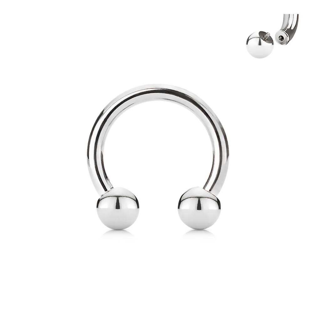 Horseshoe Circular Barbell 316L Surgical Steel Internally Threaded Horseshoe Skin Metals