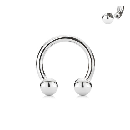 Horseshoe Circular Barbell 316L Surgical Steel Internally Threaded Horseshoe Skin Metals