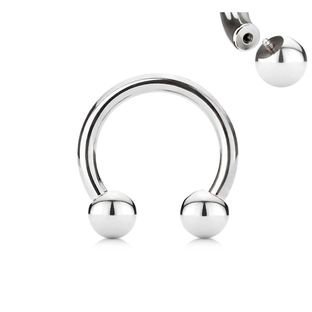 Horseshoe Circular Barbell 316L Surgical Steel Internally Threaded Horseshoe Skin Metals