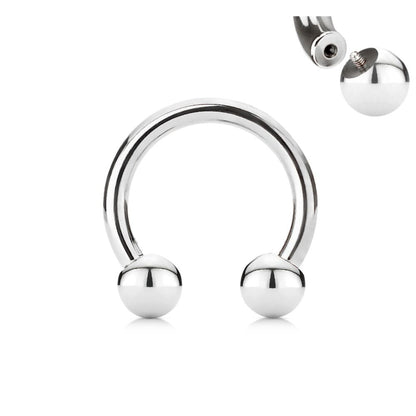 Horseshoe Circular Barbell 316L Surgical Steel Internally Threaded Horseshoe Skin Metals