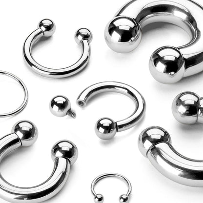 Horseshoe Circular Barbell 316L Surgical Steel Internally Threaded Horseshoe Skin Metals
