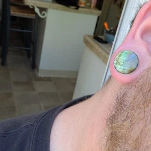 AAA Grade Natural Labradorite Stone Saddle Plug