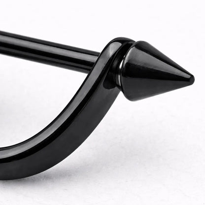 Black PVD Plated Spiked U-Shaped Nipple Shield - Skin Metals