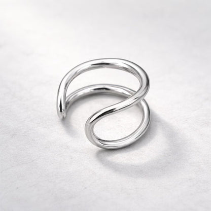 Stainless Steel Double Ring Fake Cartilage Ear Cuff - Skin Metals