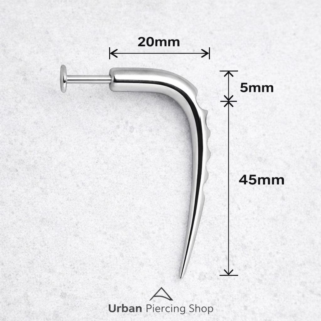Surgical Steel Labret with Grooved Claw - Skin Metals