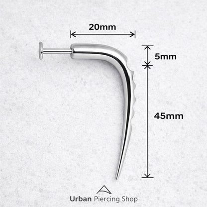 Surgical Steel Labret with Grooved Claw - Skin Metals