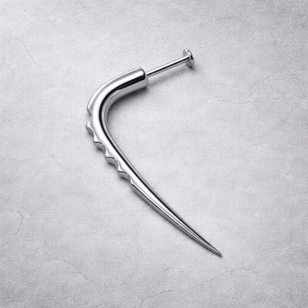 Surgical Steel Labret with Grooved Claw - Skin Metals