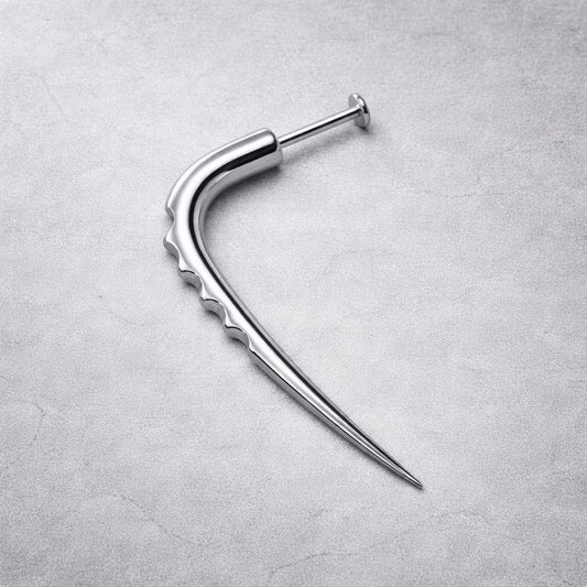 Surgical Steel Labret with Grooved Claw - Skin Metals