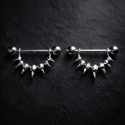 Stainless Steel Raven Skull Nipple Ring Nipple Ring Skin Metals