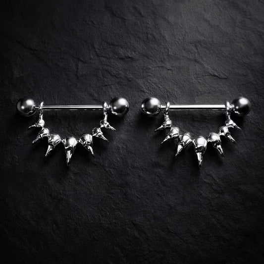 Stainless Steel Raven Skull Nipple Ring Nipple Ring Skin Metals