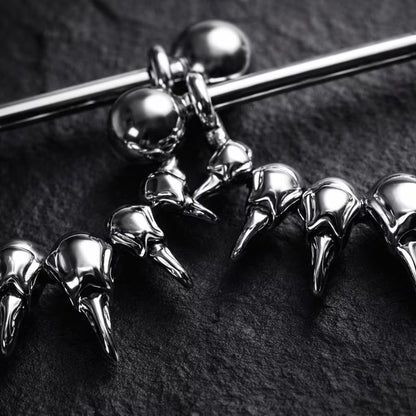 Stainless Steel Raven Skull Nipple Ring Nipple Ring Skin Metals