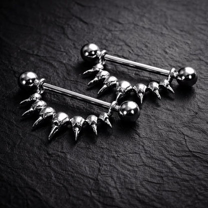 Stainless Steel Raven Skull Nipple Ring Nipple Ring Skin Metals